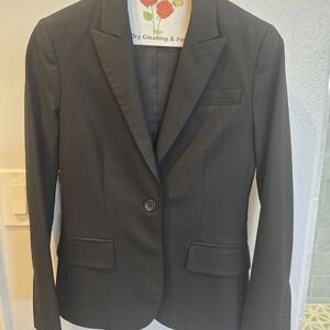Theory Black Blazer Size 0 With Matching Dress Pants Seiz Size 4